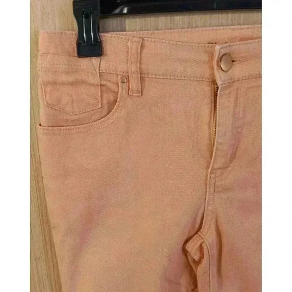 Chicos Platinum 00(XS) Ankle Jeans Womens Orange Mid Rise Crochet Back Pockets‎ - Picture 3 of 6